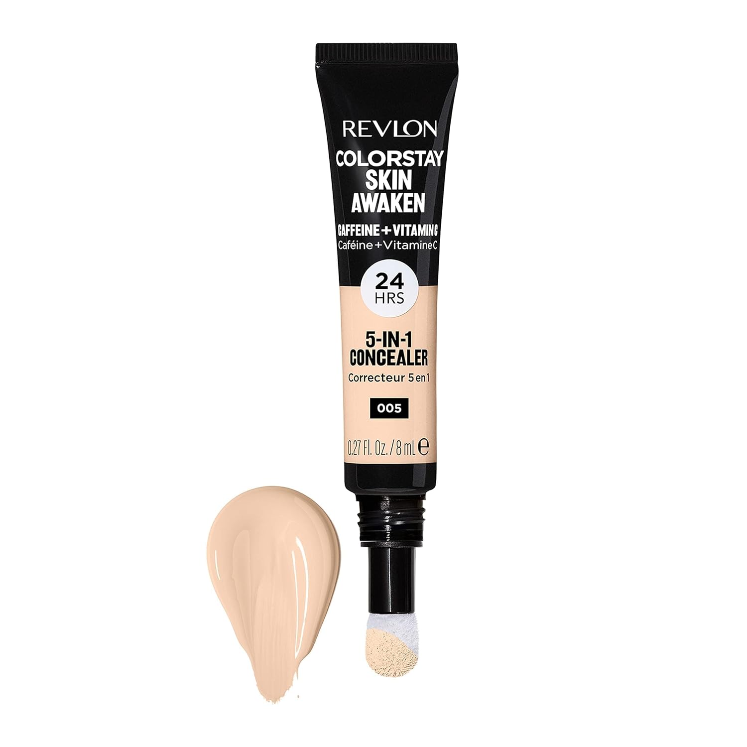 Revlon ColorStay Skin Awaken 5-in-1 Concealer, Lightweight, Creamy Longlasting Face Makeup with Caffeine & Vitamin C, For Imperfections, Dark Circles & Redness, 005 Fair, 0.27 Fl Oz - Image 2