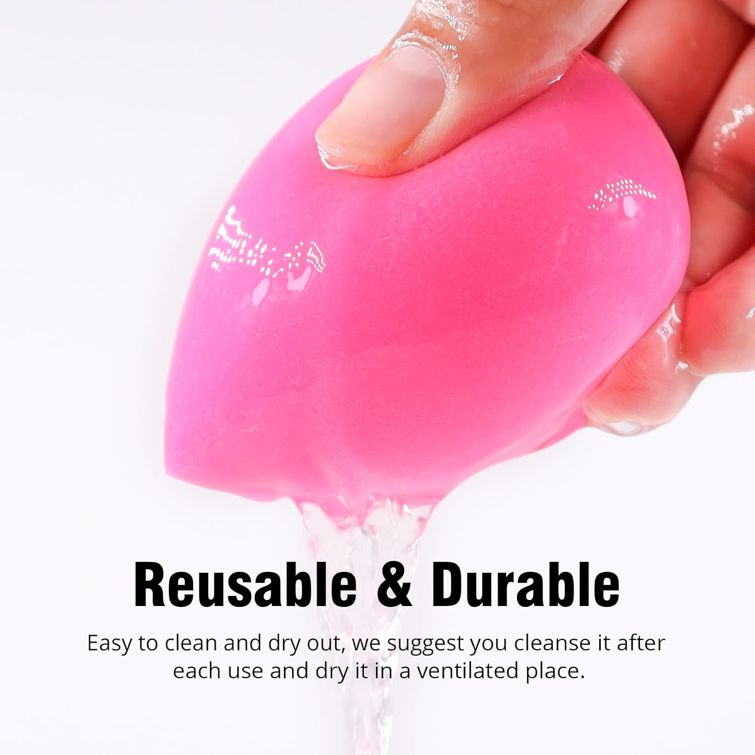 Foonbe | 6 Pcs Makeup Sponges Set | Multipurpose Sponge for Liquid Foundation, Cream, and Powder | 0% Latex and Super Soft Makeup Blender | Beauty Gift Set | Wonder Sponge for Cosmetic | Pink - Image 2