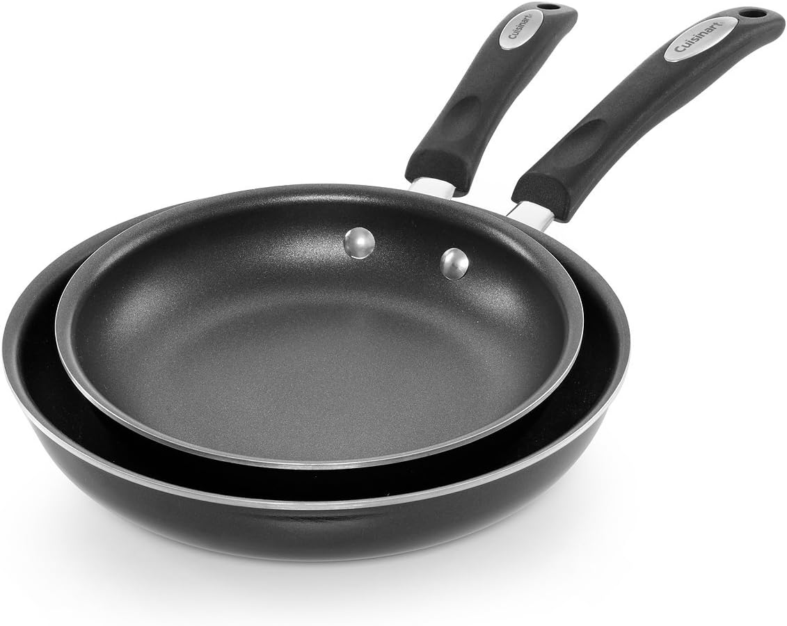 Classic Non-Stick 2 piece 8 inch and 10 inch Skillets (Black)