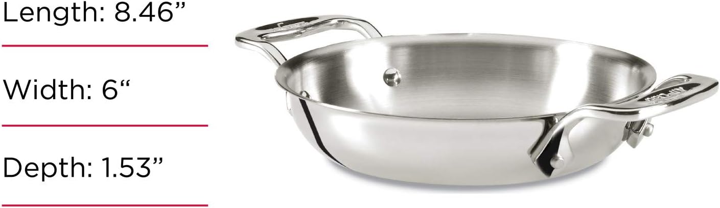 Specialty Stainless Steel Gratins 6 Inch Pots and Pans, Cookware Silver - Image 2