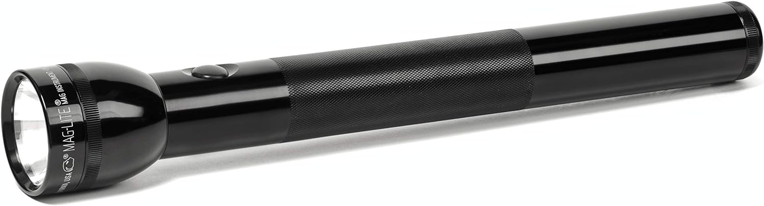 Heavy-Duty Incandescent 4-Cell D Flashlight, Black - Image 2