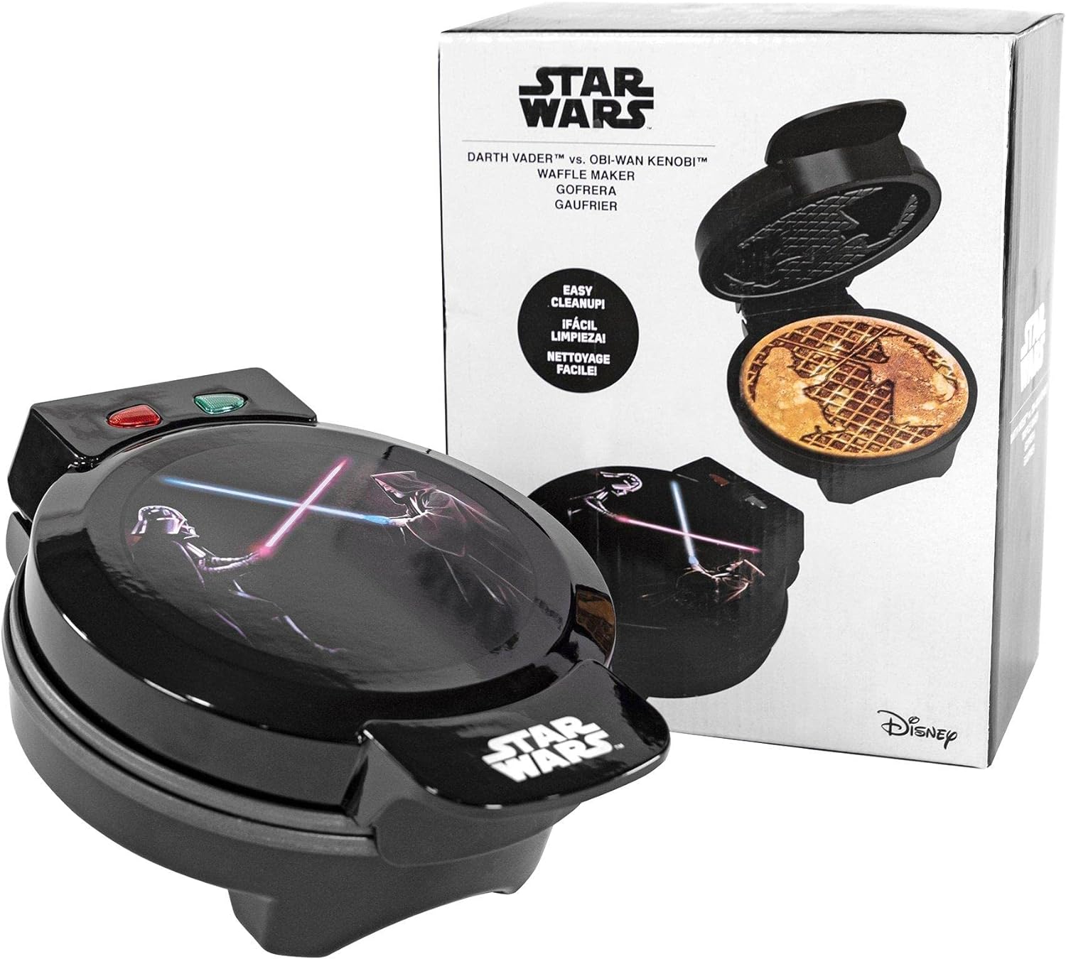 Uncanny Brands Star Wars Darth Vader vs. Obi-Wan Kenobi Waffle Maker