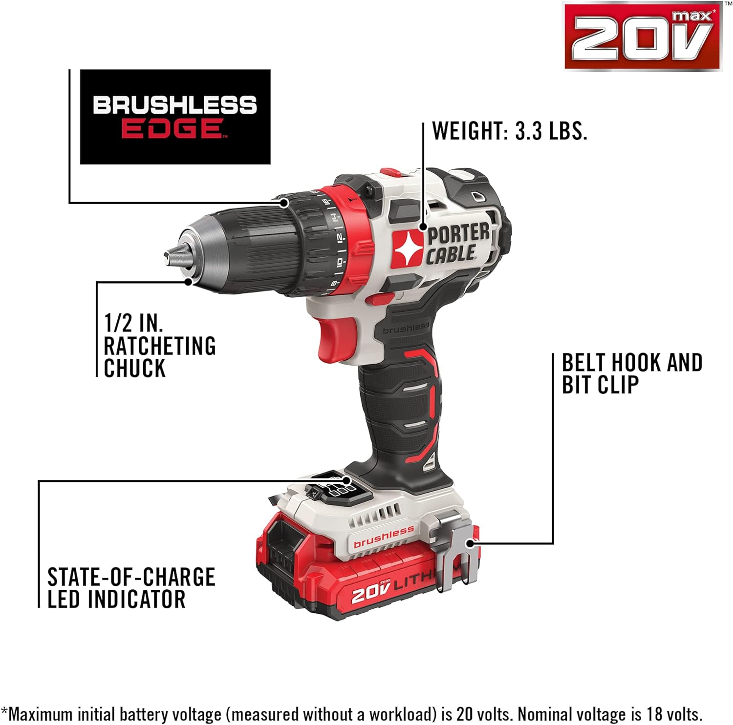 20V MAX* Cordless Drill / Driver Kit, 1/2-Inch (PCCK607LB) - Image 2
