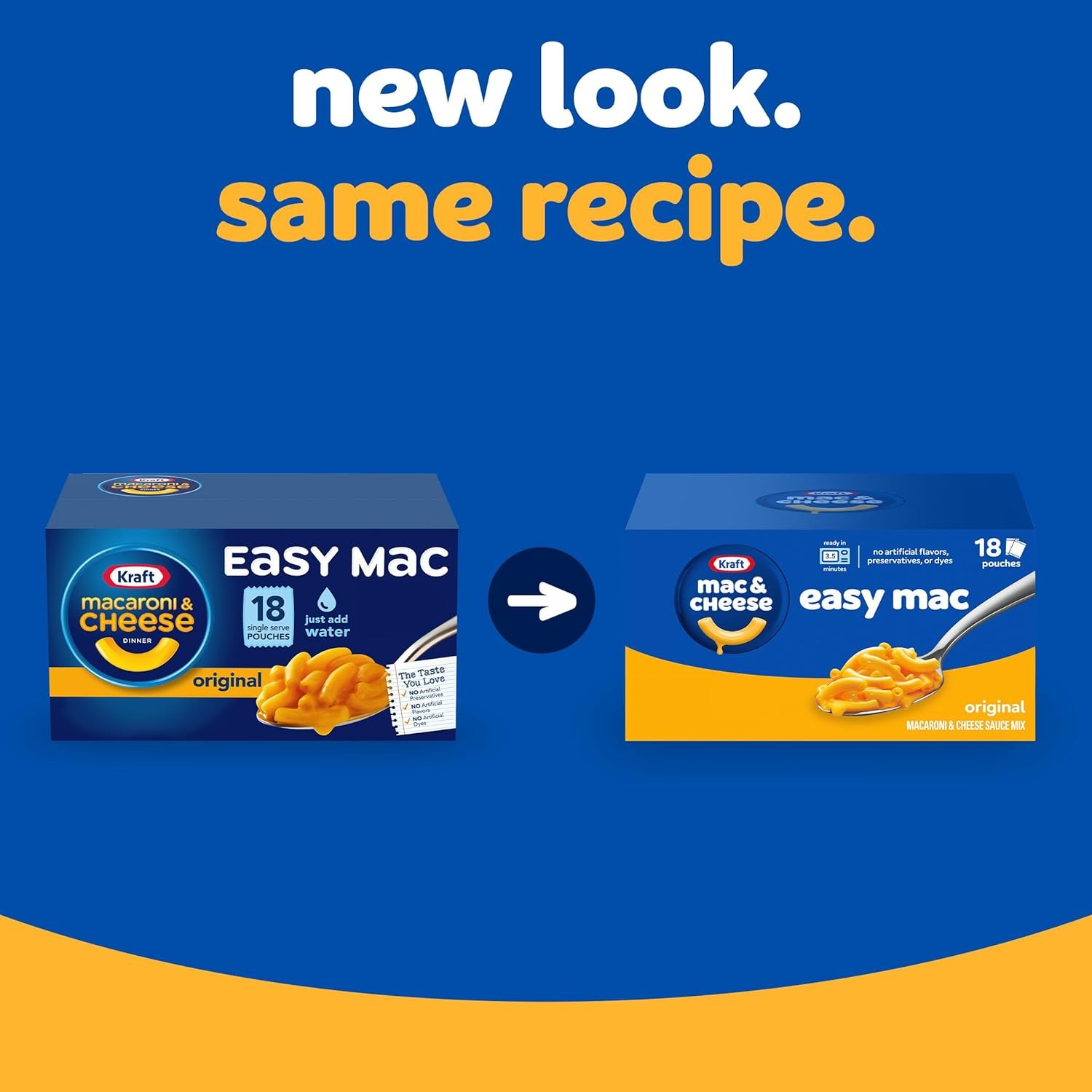 Kraft Easy Mac Original Mac & Cheese Macaroni and Cheese Dinner Microwavable Dinner, 18 ct Packets - Image 2