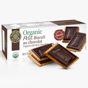 Natural Nectar Organic Dark Chocolate Biscuits Cookies – 5.29 oz | French Chocolate Covered Biscuits | USDA Organic Certified | Gourmet Tea Cookies | Perfect Snack with Coffee or Tea