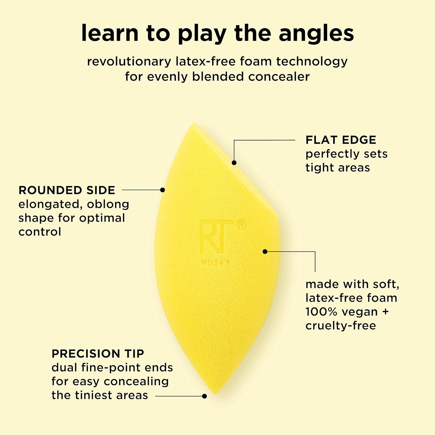 Real Techniques Miracle Complexion Sponge + Concealer Sponge Duo, Makeup Blending Sponges For Foundation & Concealer, Offers Light To Medium Coverage, Natural, Dewy Makeup, Latex-Free Foam 2 Count - Image 2