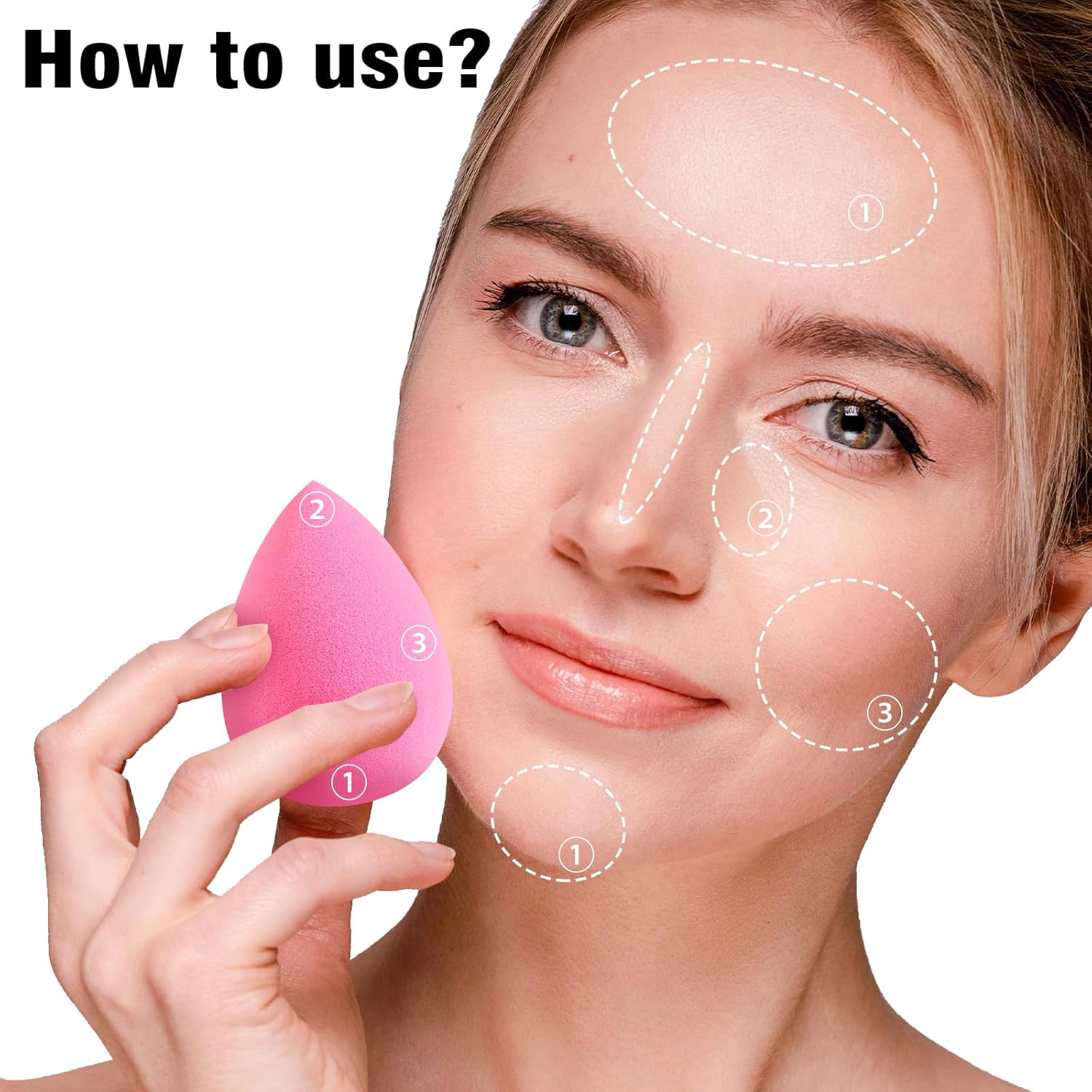 Foonbe | 6 Pcs Makeup Sponges Set | Multipurpose Sponge for Liquid Foundation, Cream, and Powder | 0% Latex and Super Soft Makeup Blender | Beauty Gift Set | Wonder Sponge for Cosmetic | Pink - Image 4