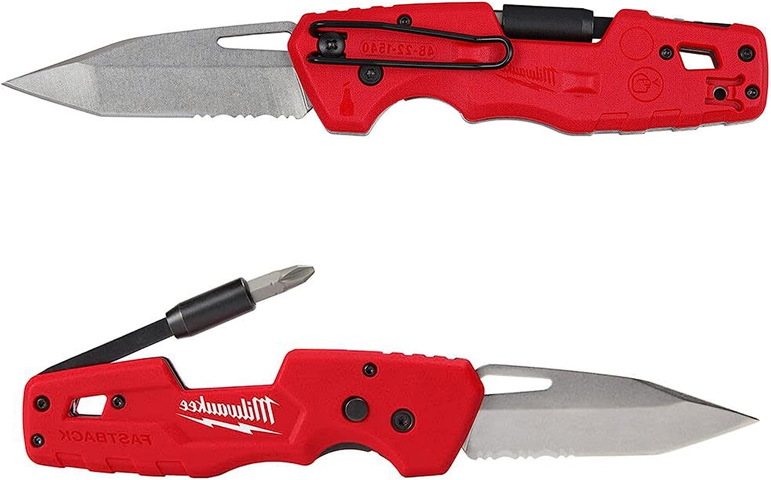FASTBACK Folding Utility Knife w/Blade Multifunctionality, Red-black - Image 2