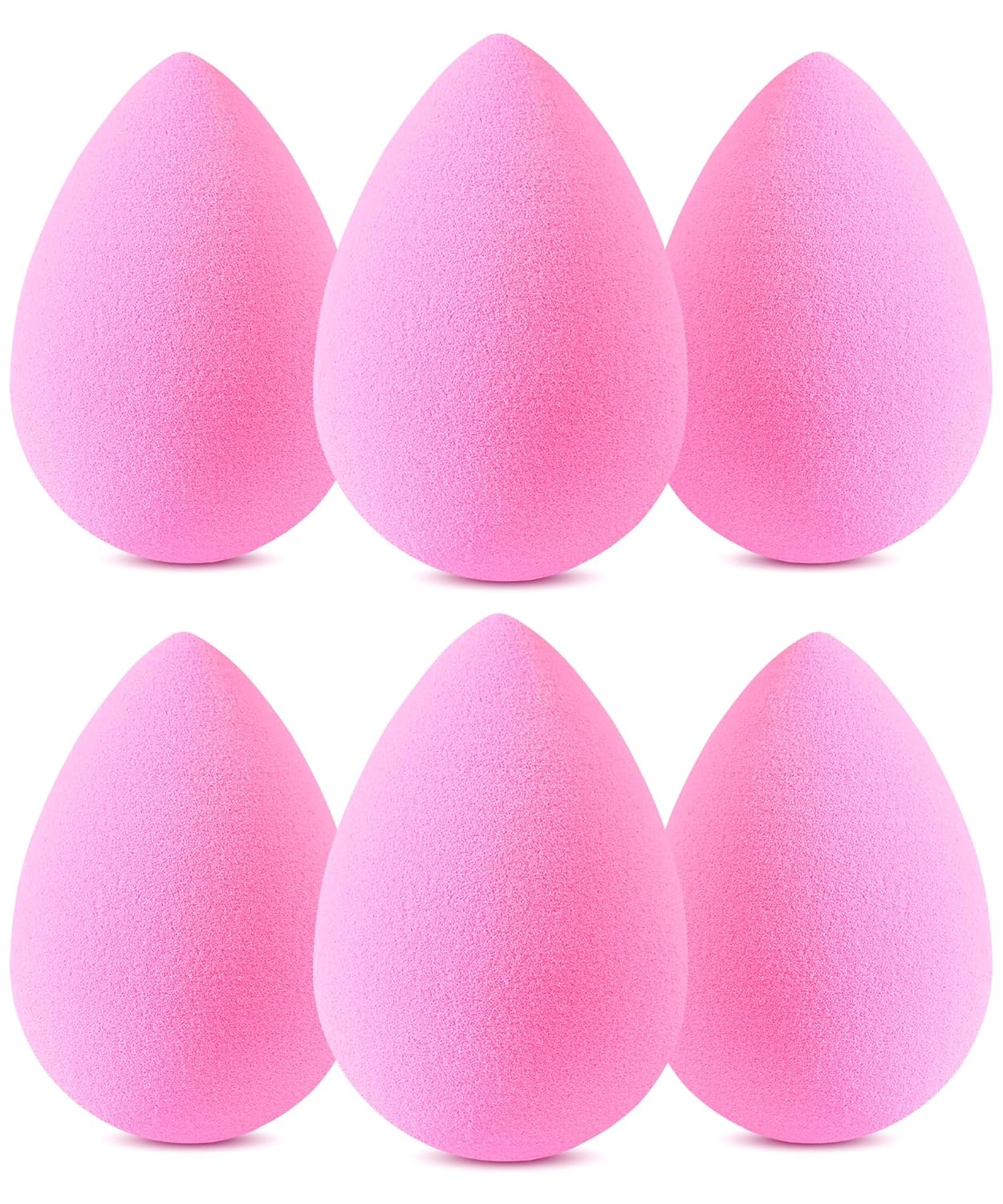 Foonbe | 6 Pcs Makeup Sponges Set | Multipurpose Sponge for Liquid Foundation, Cream, and Powder | 0% Latex and Super Soft Makeup Blender | Beauty Gift Set | Wonder Sponge for Cosmetic | Pink
