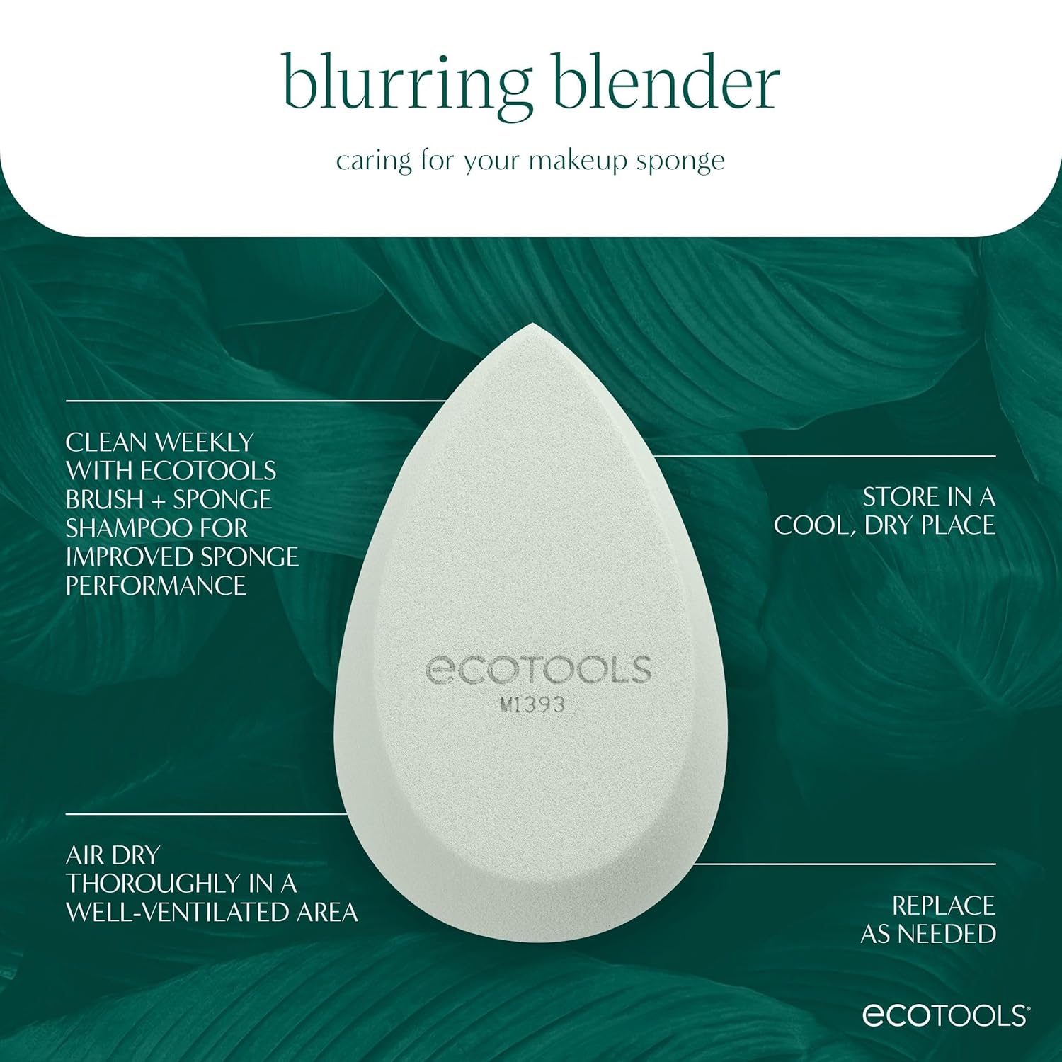 EcoTools Blurring Blender Makeup Sponge, Makeup Blending Sponge For Blurred Skin, For Liquid & Cream Foundation, Cloud Coverage Memory Foam, Eco Friendly, Latex Free, Cruelty-Free & Vegan 1 Count - Image 9