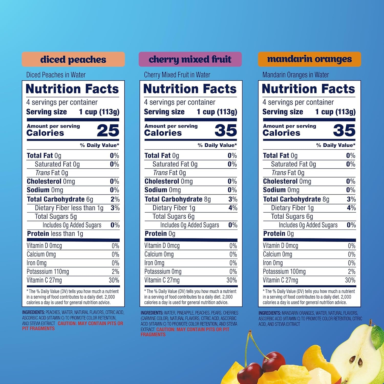 Dole Diced Peaches, Mandarin Oranges, and Cherry Mixed Fruit with No Sugar Added Variety Pack - Dole Fruit Bowls Snacks - 4 oz Bowls - 12 Pack - Image 4