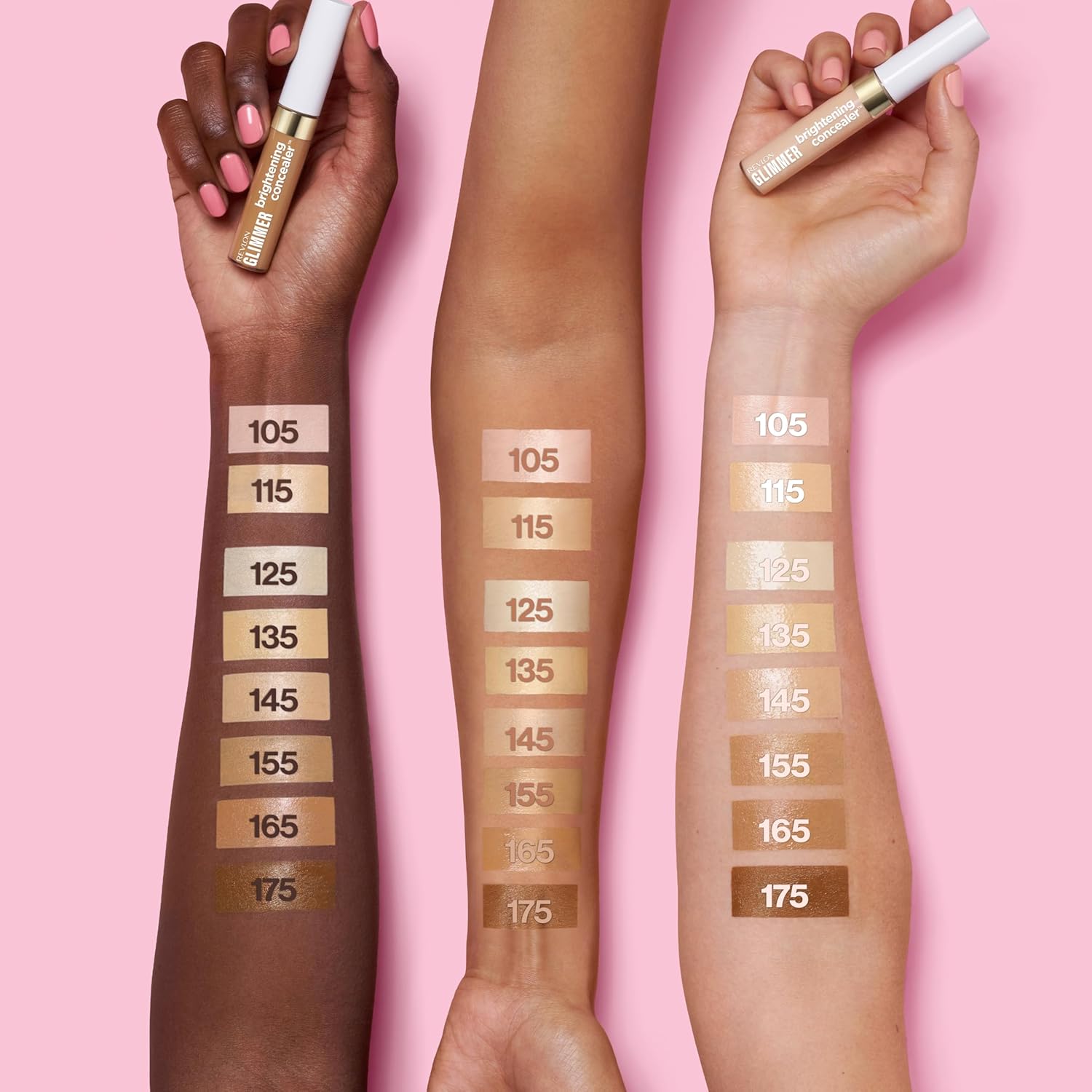 Revlon Glimmer Correcting Concealer, Liquid Under Eye Concealer, Made with Caffeine, Vitamin C, & Stevioside, 105, 0.3 fl oz - Image 2