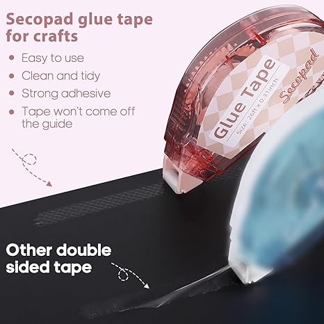 Scrapbook Tape, 4 Pack Double Sided Tape Roller for Crafts, Adhesive Glue Runner Scrapbooking Supplies Journaling School Office Supplies for Kids and Adults, 0.3IN x 26FT - Image 4