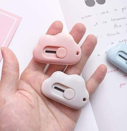 WOIWO 3PCS Mini Cloud Portable Box Cutter Cute Paper Cutter Cutting Paper Blade Office School Supplies Stationery Gift - Image 5