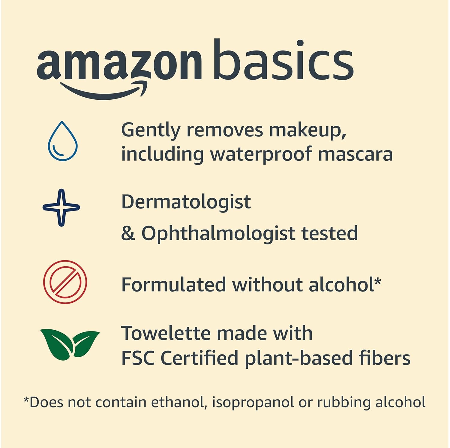 Amazon Basics Make Up Remover Wipes, Night Calming, 25 Count, Pack of 2 (Previously Solimo) - Image 4